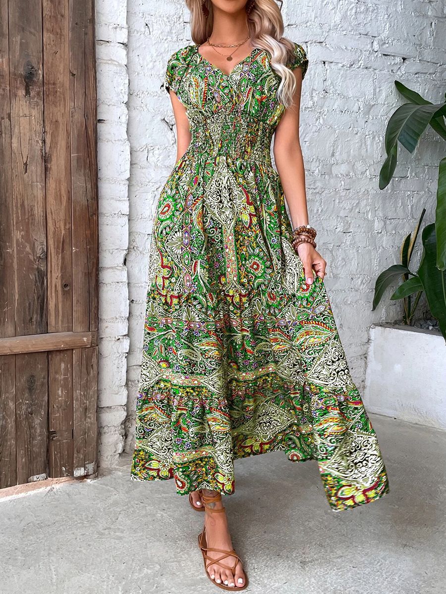 Bohemian Kleid Frühling Elegant für Alltag & Events