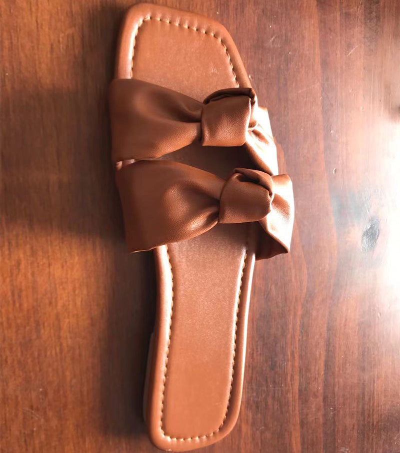 Stilvolle Double Bow Sommer-Sandalen für Gartenpartys