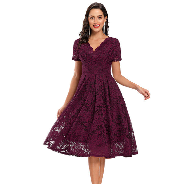 Elegantes Midikleid mit Spitze Perfekt für Feste & Alltag