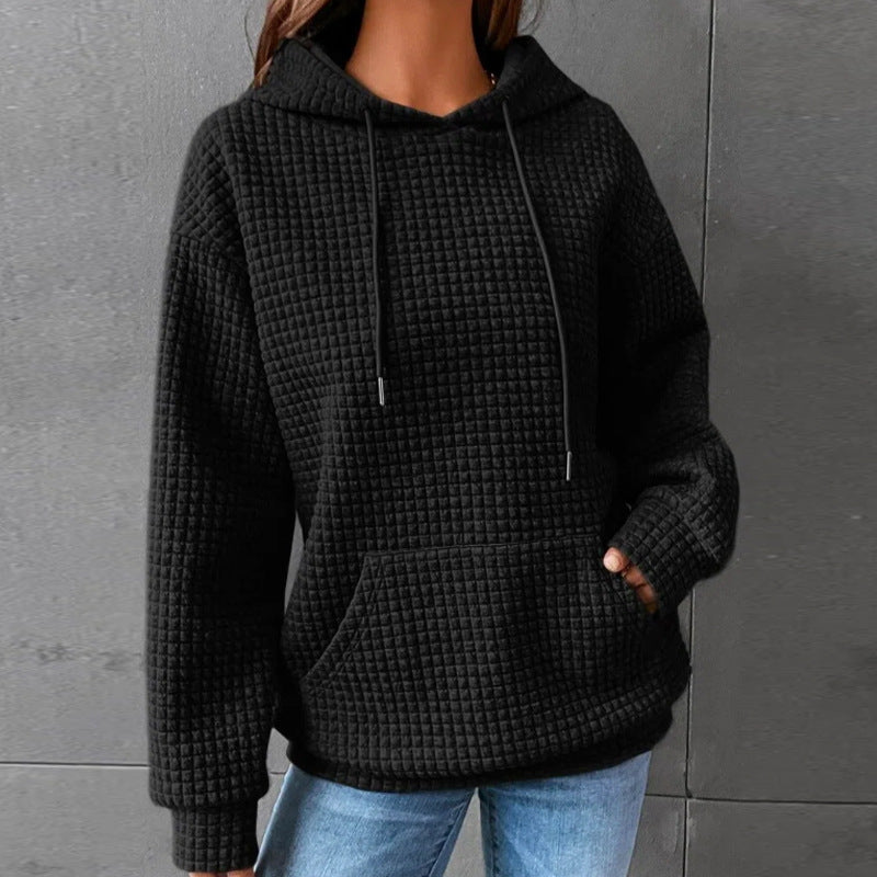 Lässiger Waffle-Hoodie Damen Perfekt für Frühling und Alltag