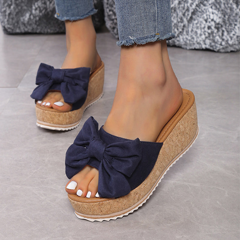 Leoparden Print Wedge Slippers Sommer Chic Damen