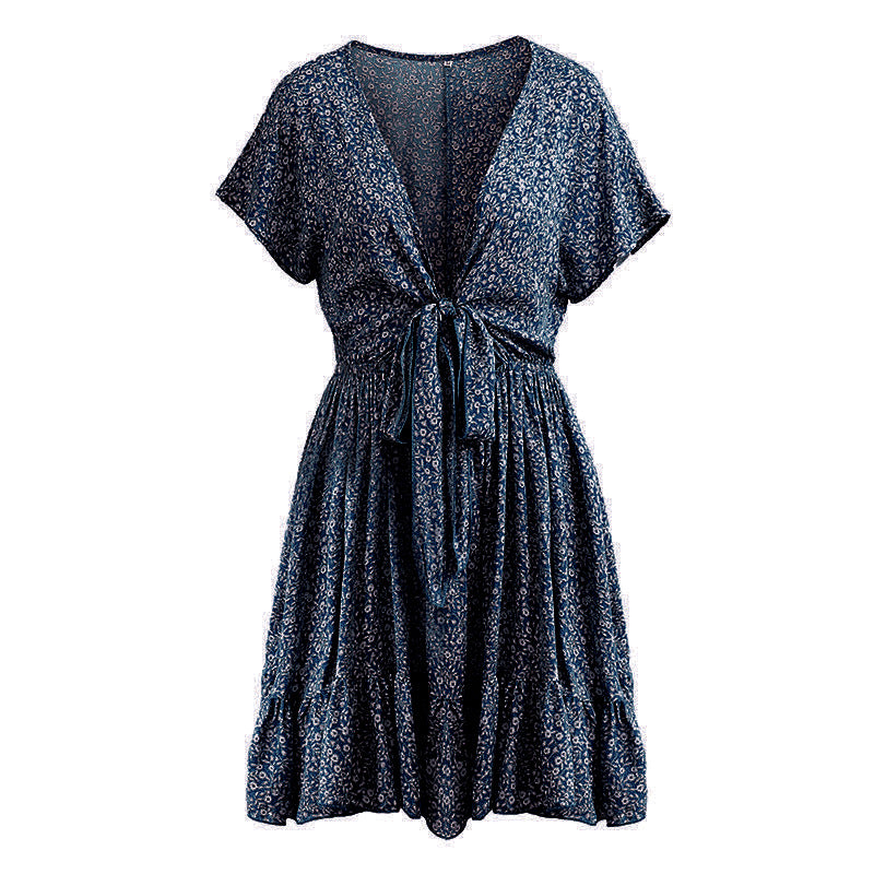 Elegantes Rüschen-Kleid mit Blumenmuster für Frühlingstage