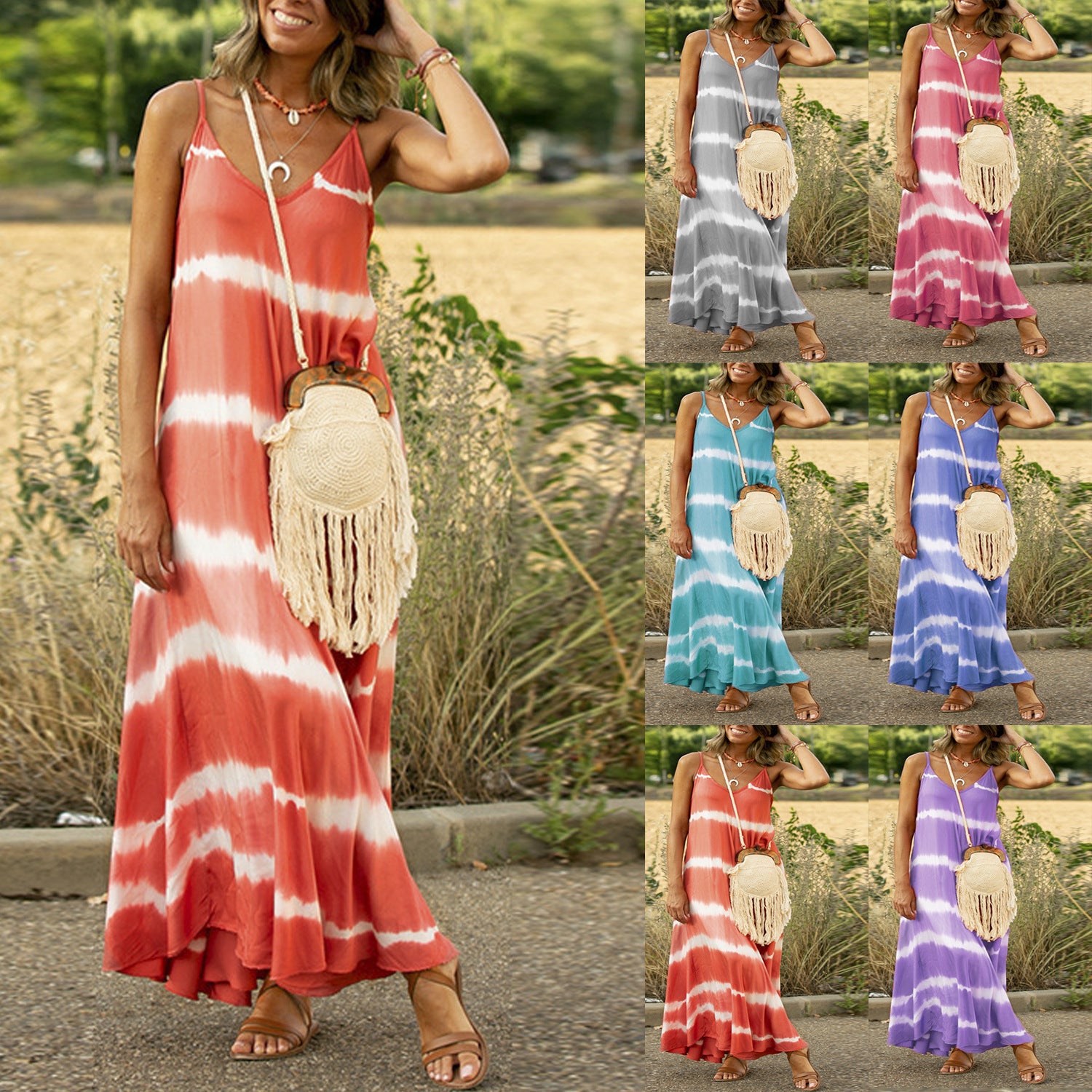 Fließendes Maxi-Sommerkleid für Alltag & Freizeit