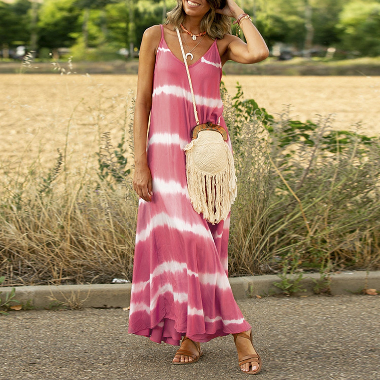 Fließendes Maxi-Sommerkleid für Alltag & Freizeit