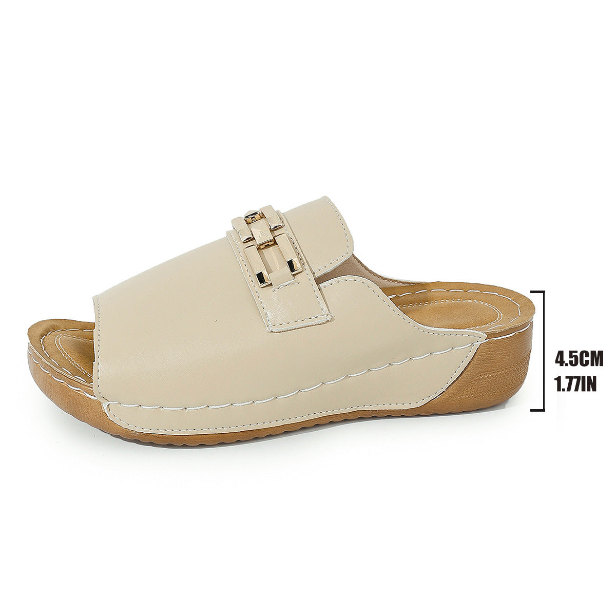 Peep Toe Slippers mit Metallakzenten für den Frühling