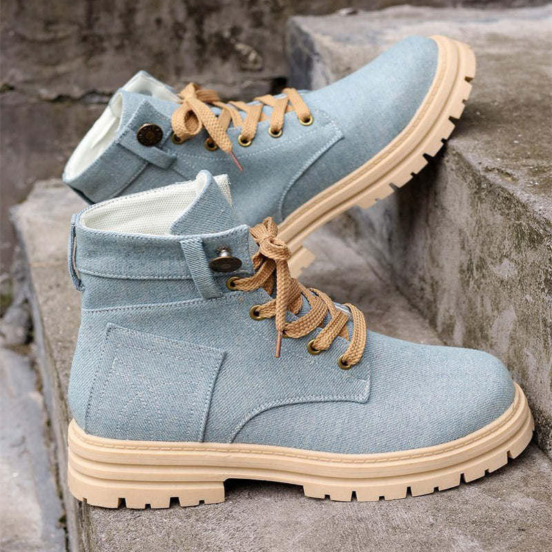 Modische Plateau-Schnürstiefel für Herbst und Winter