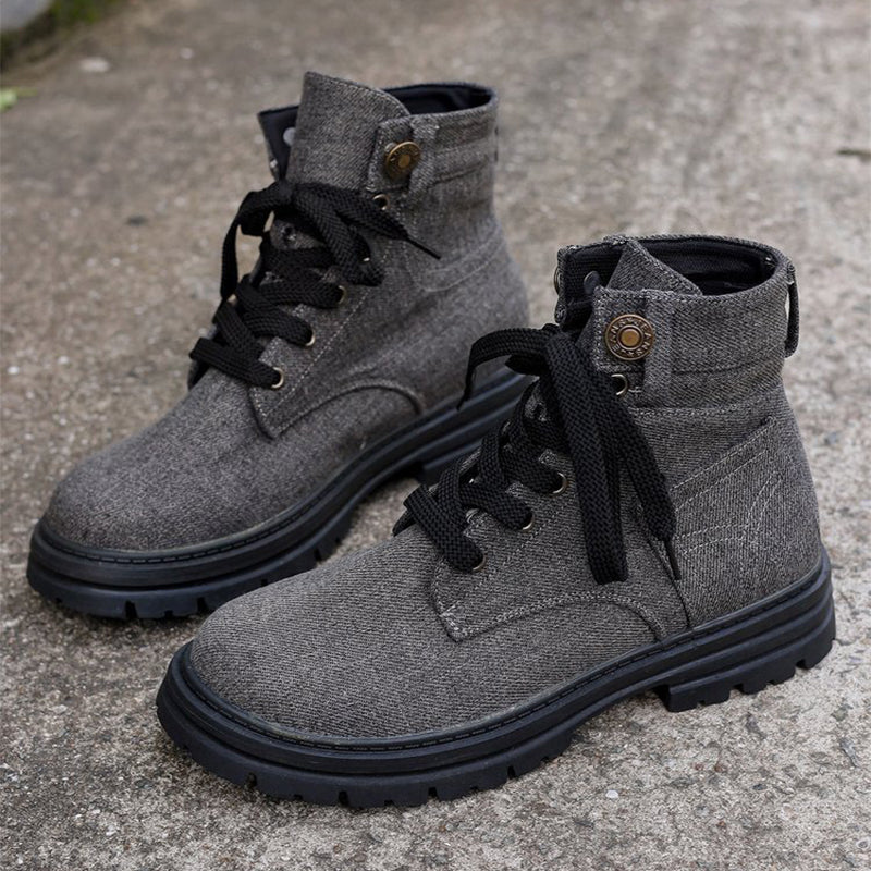 Modische Plateau-Schnürstiefel für Herbst und Winter