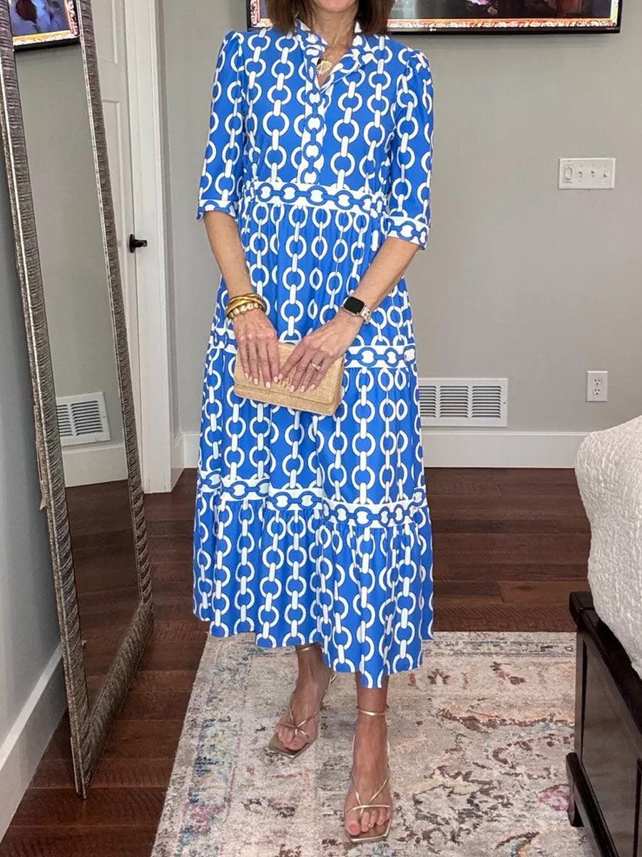 Frühlingshaftes Blaues Maxi Kleid für Alltag und Events