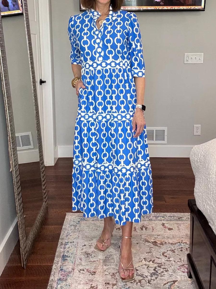 Frühlingshaftes Blaues Maxi Kleid für Alltag und Events