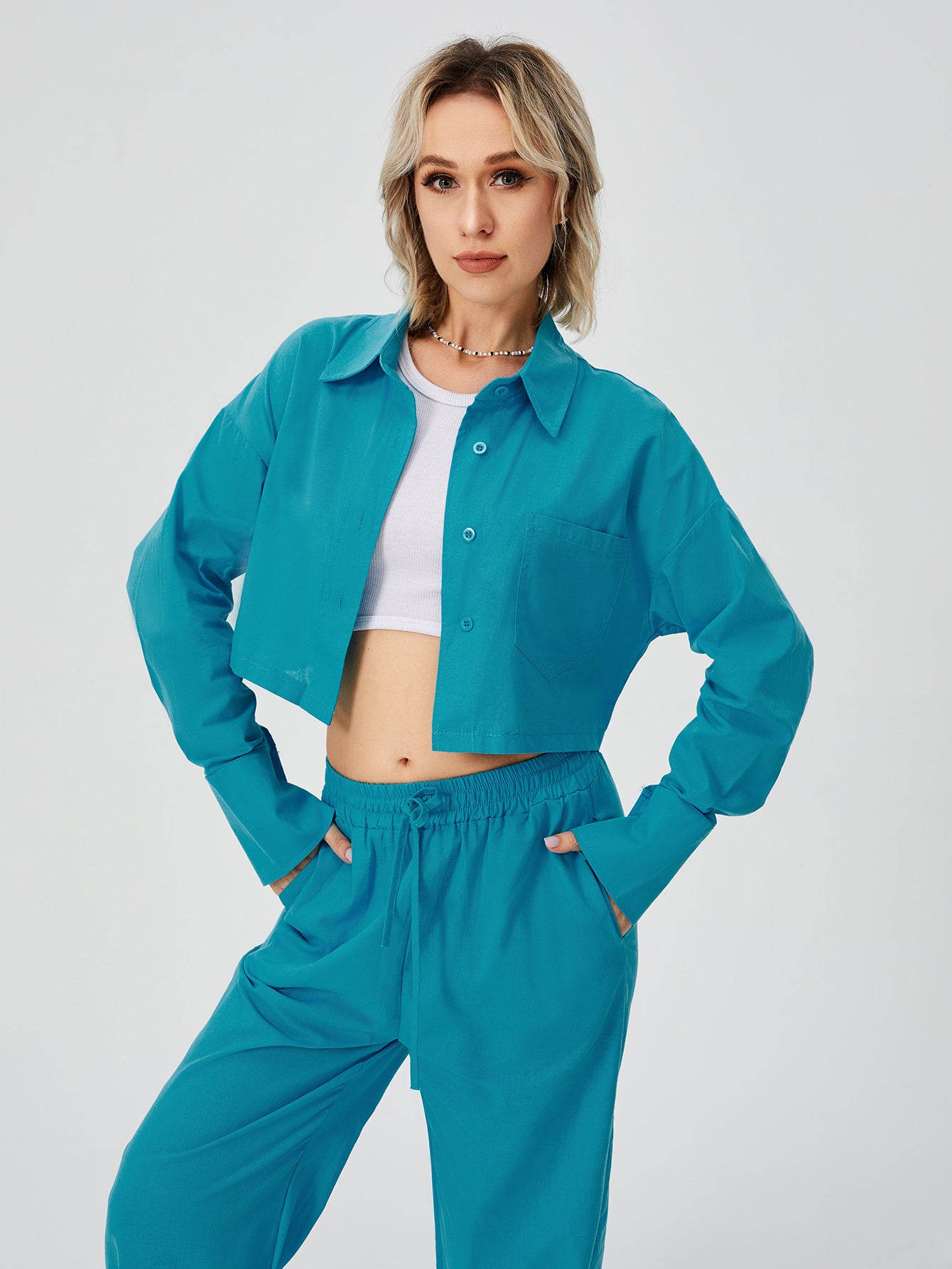 Elegantes Damen Zweiteiler Set für Freizeit & Loungewear