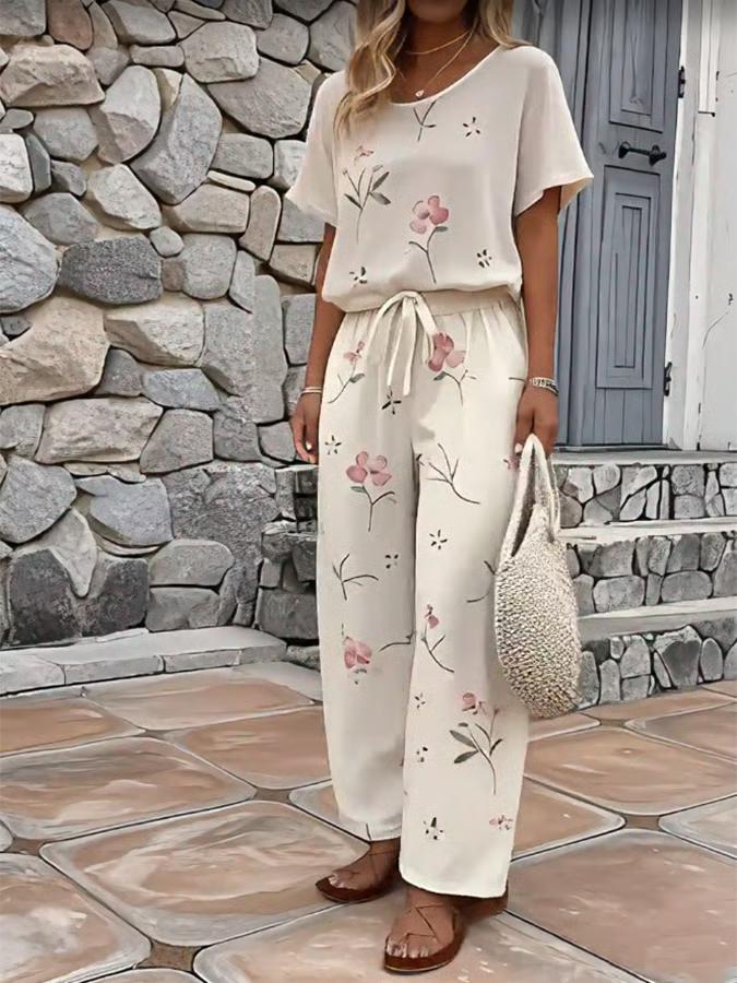 Bequemes Basic Short Sleeve Two Piece Set - Dein stylischer Frühlingsbegleiter