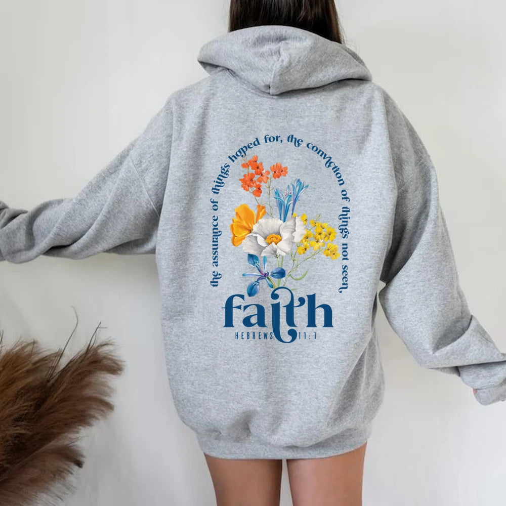 Aesthetic Hoodie mit Bibelvers Print Perfekt für Frühling