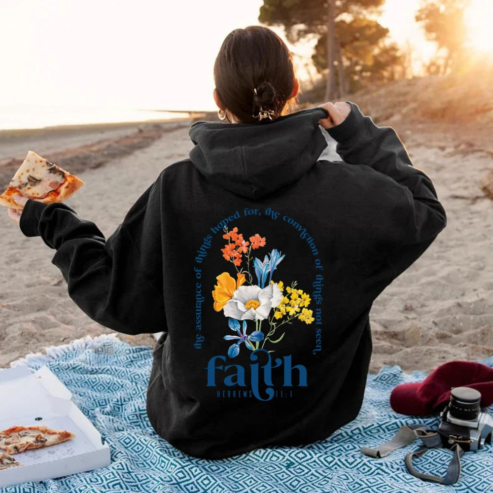 Aesthetic Hoodie mit Bibelvers Print Perfekt für Frühling