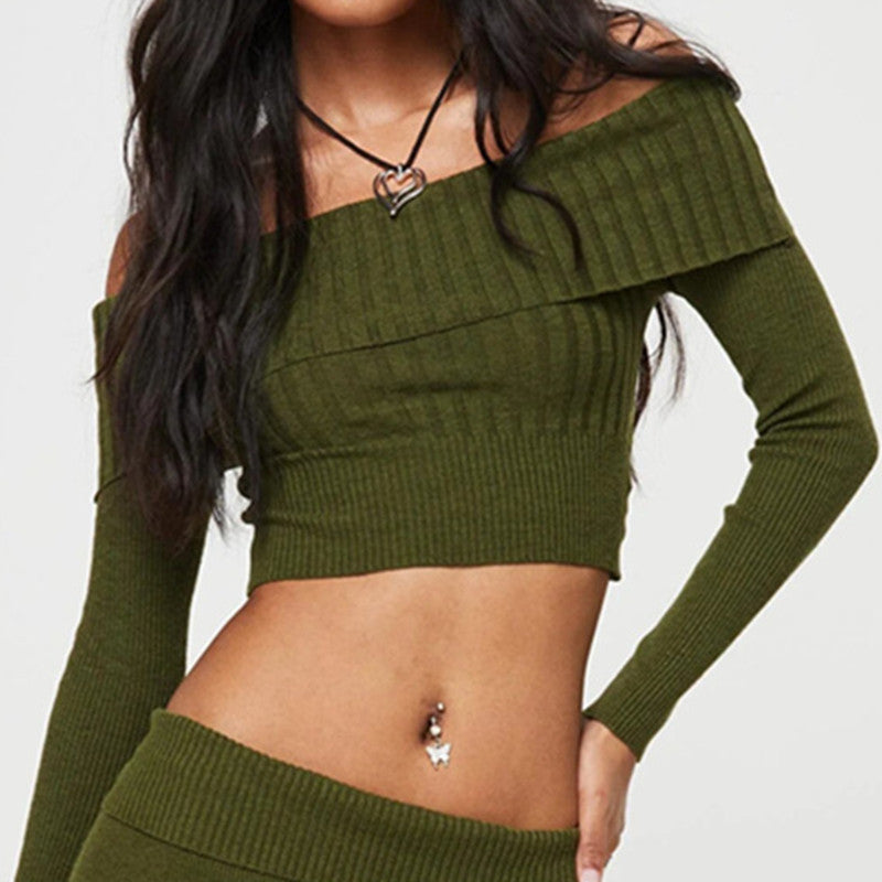 Off-Shoulder Crop Pullover für Frühling & Alltag