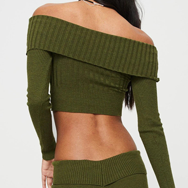 Off-Shoulder Crop Pullover für Frühling & Alltag