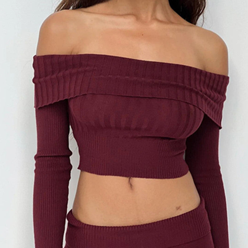Off-Shoulder Crop Pullover für Frühling & Alltag