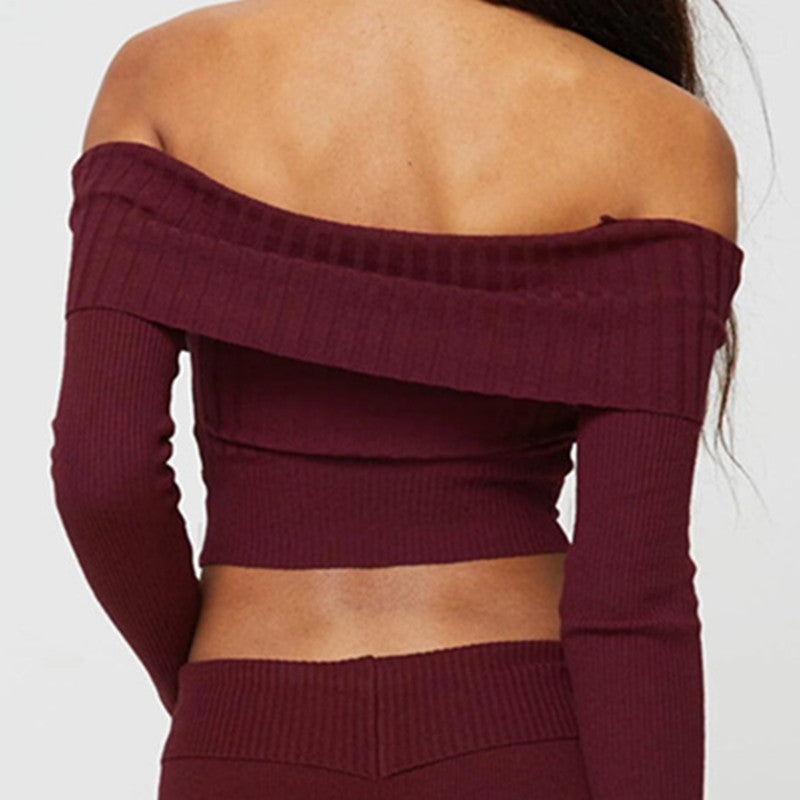 Off-Shoulder Crop Pullover für Frühling & Alltag