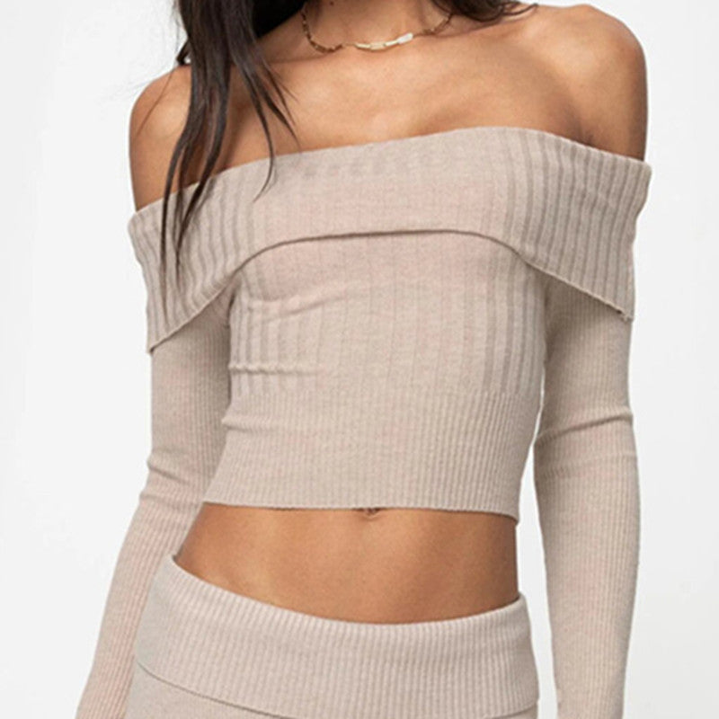 Off-Shoulder Crop Pullover für Frühling & Alltag