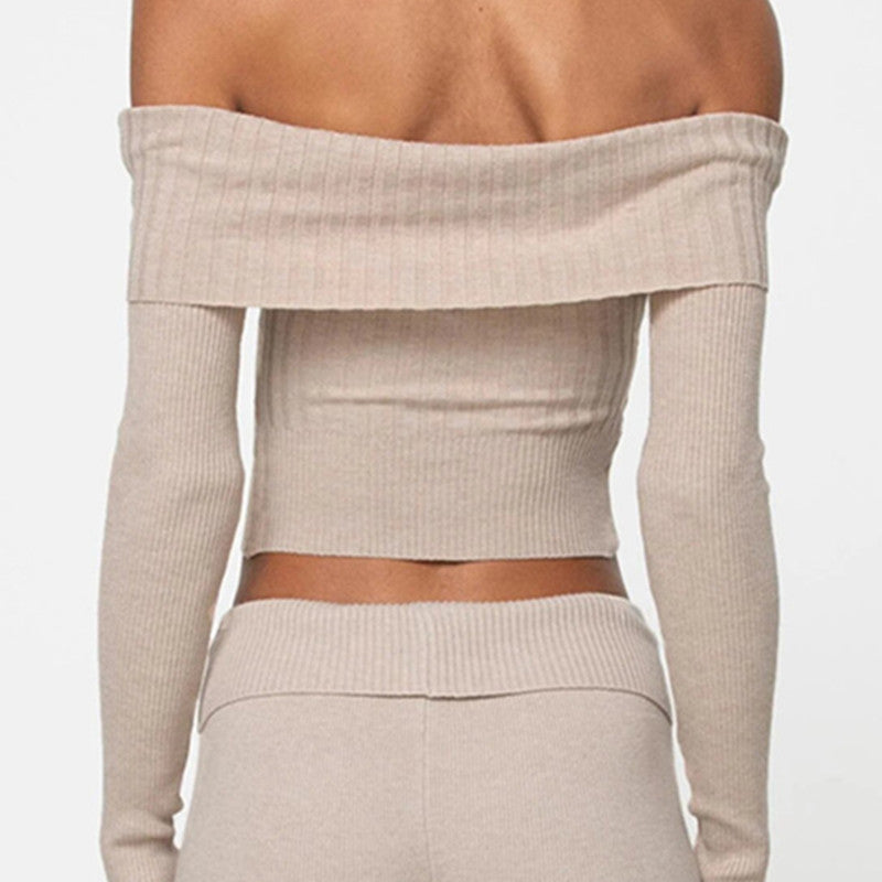 Off-Shoulder Crop Pullover für Frühling & Alltag