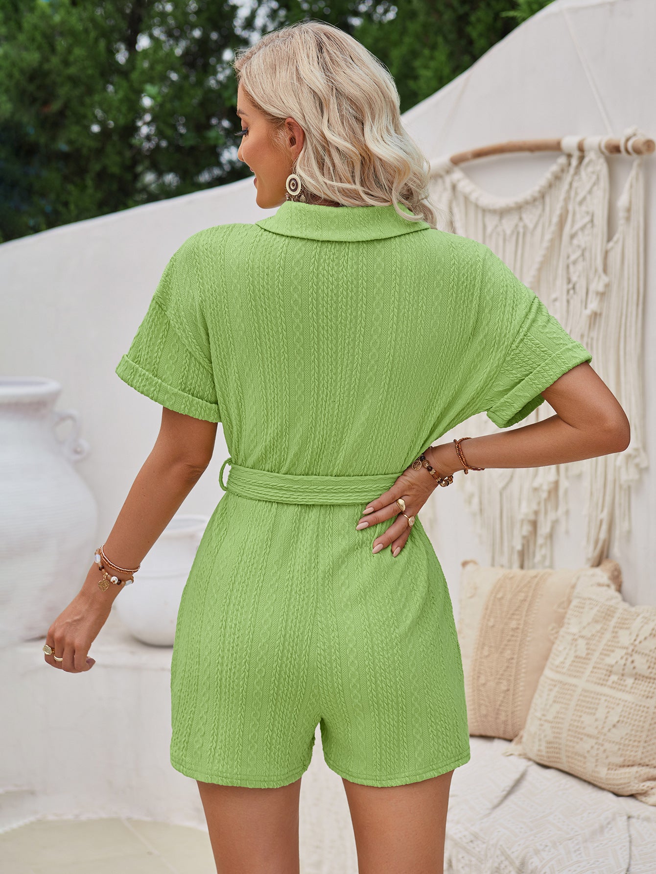 Eleganter Sommer-Jumpsuit Kurzarm für Alltag & Freizeit