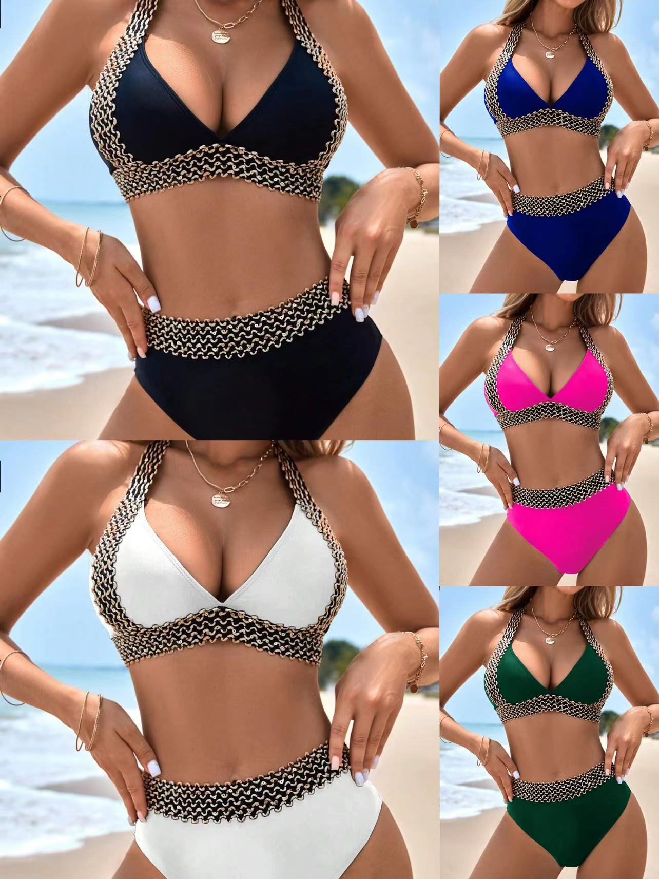 Eleganter Bikini mit hohem Bund für den perfekten Strandlook
