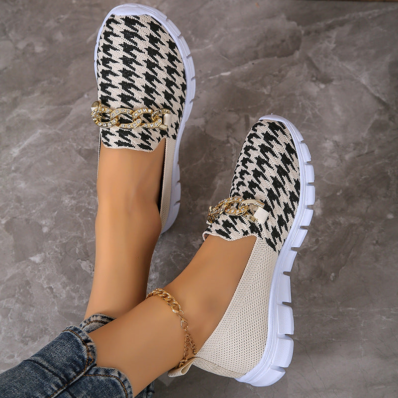 Elegante Hahnentritt-Loafers für Frühling & Sommer