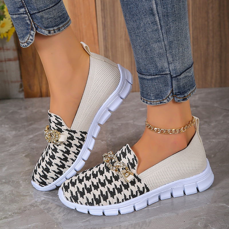 Elegante Hahnentritt-Loafers für Frühling & Sommer