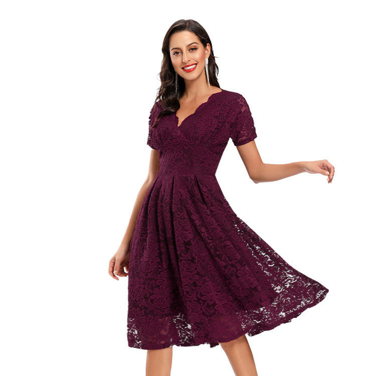 Elegantes Midikleid mit Spitze Perfekt für Feste & Alltag