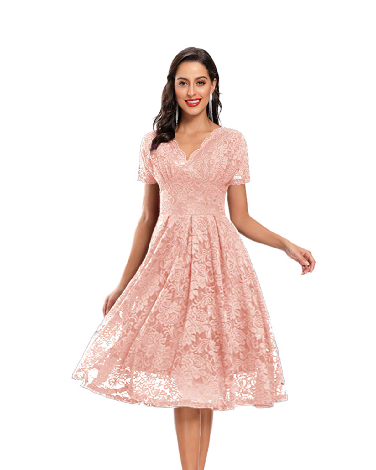 Elegantes Midikleid mit Spitze Perfekt für Feste & Alltag