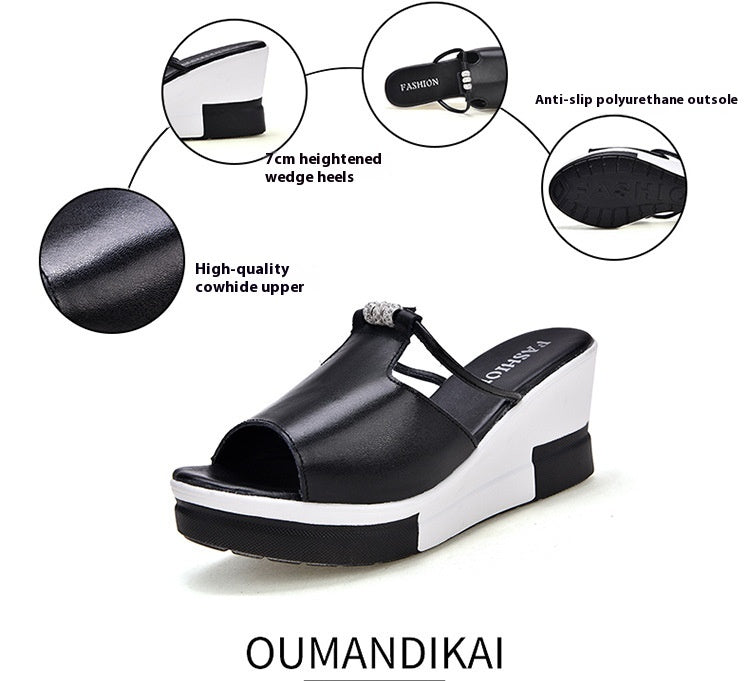 Glamouröse Keilplattform Sandalen mit Strass für den Frühling