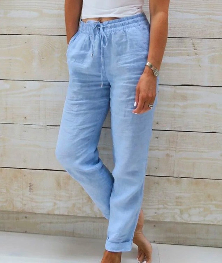 Luftige Damenhose High Waist für Alltag und Freizeit