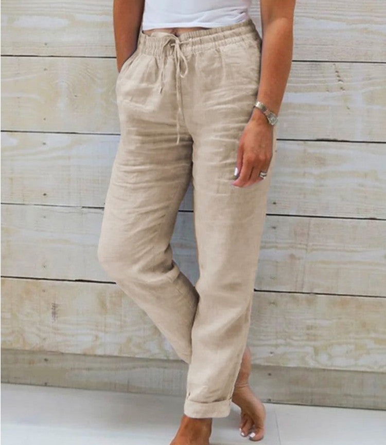 Luftige Damenhose High Waist für Alltag und Freizeit