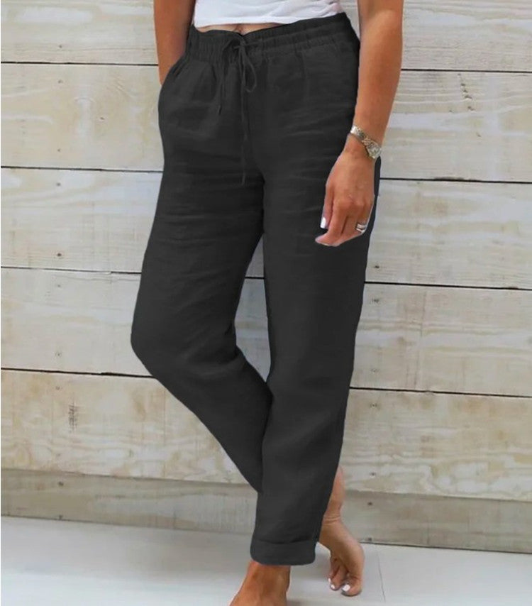 Luftige Damenhose High Waist für Alltag und Freizeit