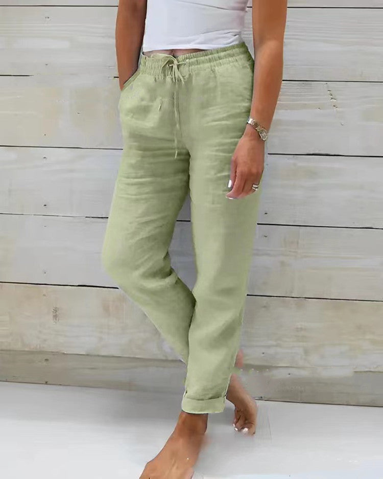 Luftige Damenhose High Waist für Alltag und Freizeit