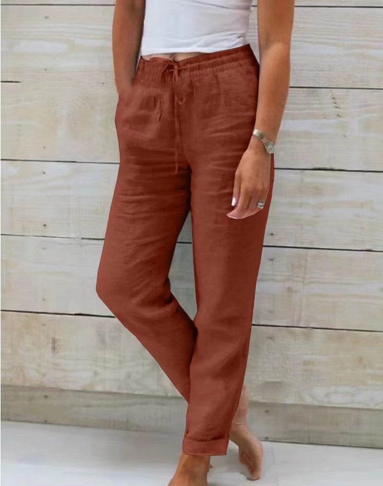 Luftige Damenhose High Waist für Alltag und Freizeit
