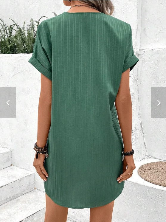 Elegantes Sommerkleid V-Ausschnitt Freizeit für Alltag