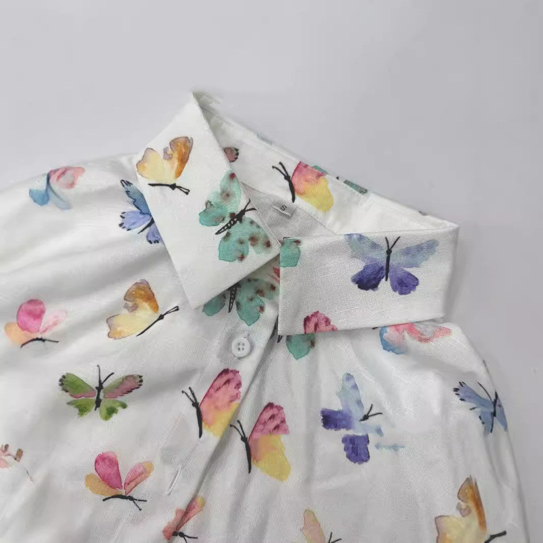 Frühlingshafte Schmetterlingsbluse Perfekt für Freizeit & Alltag