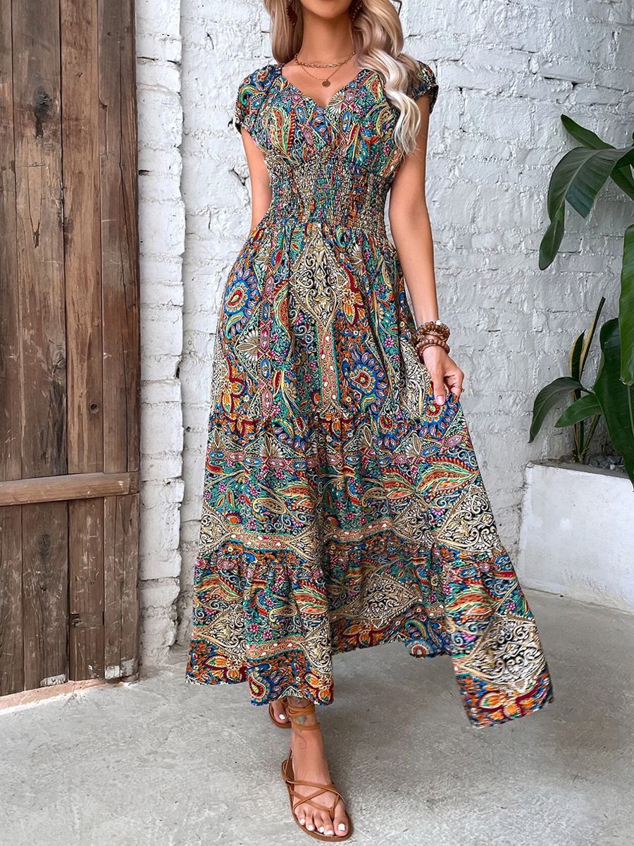 Bohemian Kleid Frühling Elegant für Alltag & Events