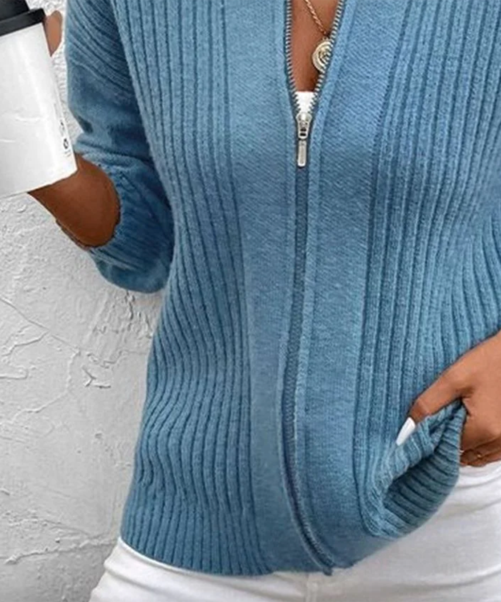 Blue Plain Long Sleeve Cardigan - Ihr eleganter Begleiter für den Frühling
