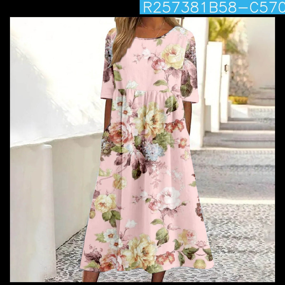 Blumiges A-Linien Frühlingskleid für Alltag & Anlässe