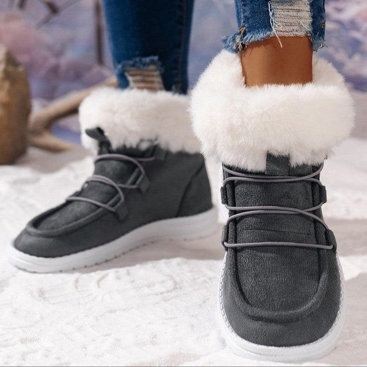 Flauschige Damen-Winterstiefel Ideal für den Übergang