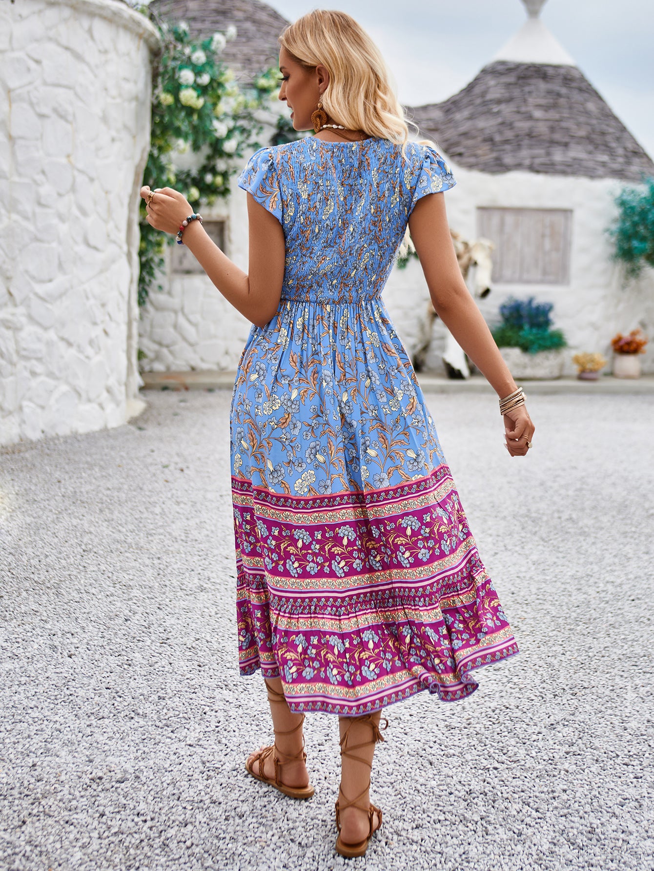Blumen-Chic Sommerkleid Bohemian Stil für Strand & Alltag