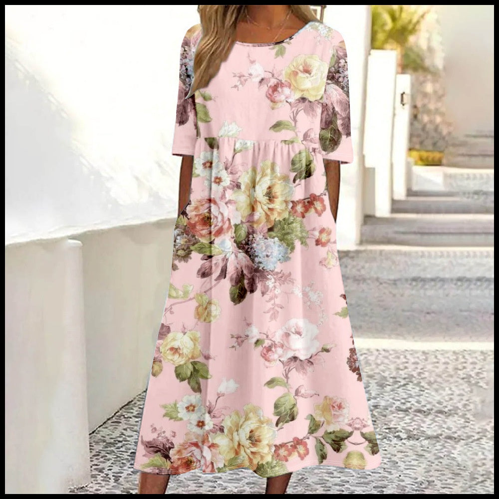 Blumiges A-Linien Frühlingskleid für Alltag & Anlässe