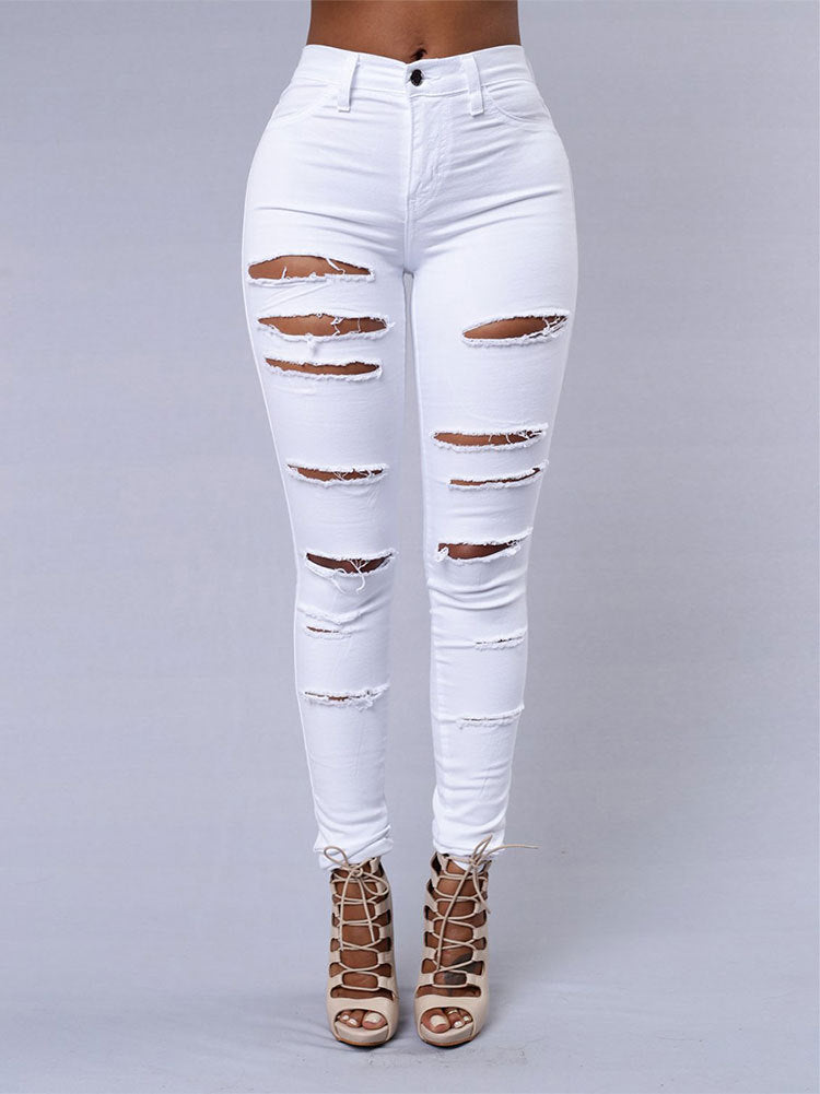 Casual High Waist Ripped Jeans für Frühling & Alltag