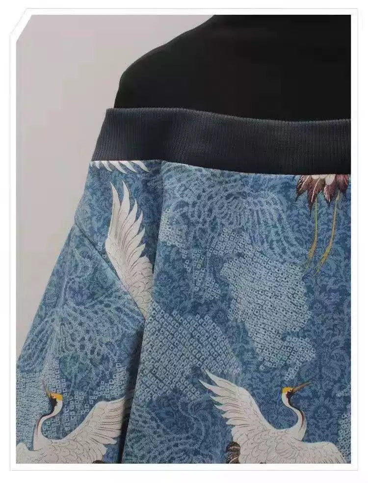 Eleganter Damen-Sweater mit Kranich-Muster für Alltag