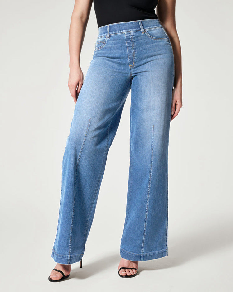 Frühlingshafte Damen-Jeans mit weitem Bein für Alltagslooks