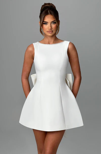 Elegantes A-Linien Kleid mit Schleife Perfekt für Partys