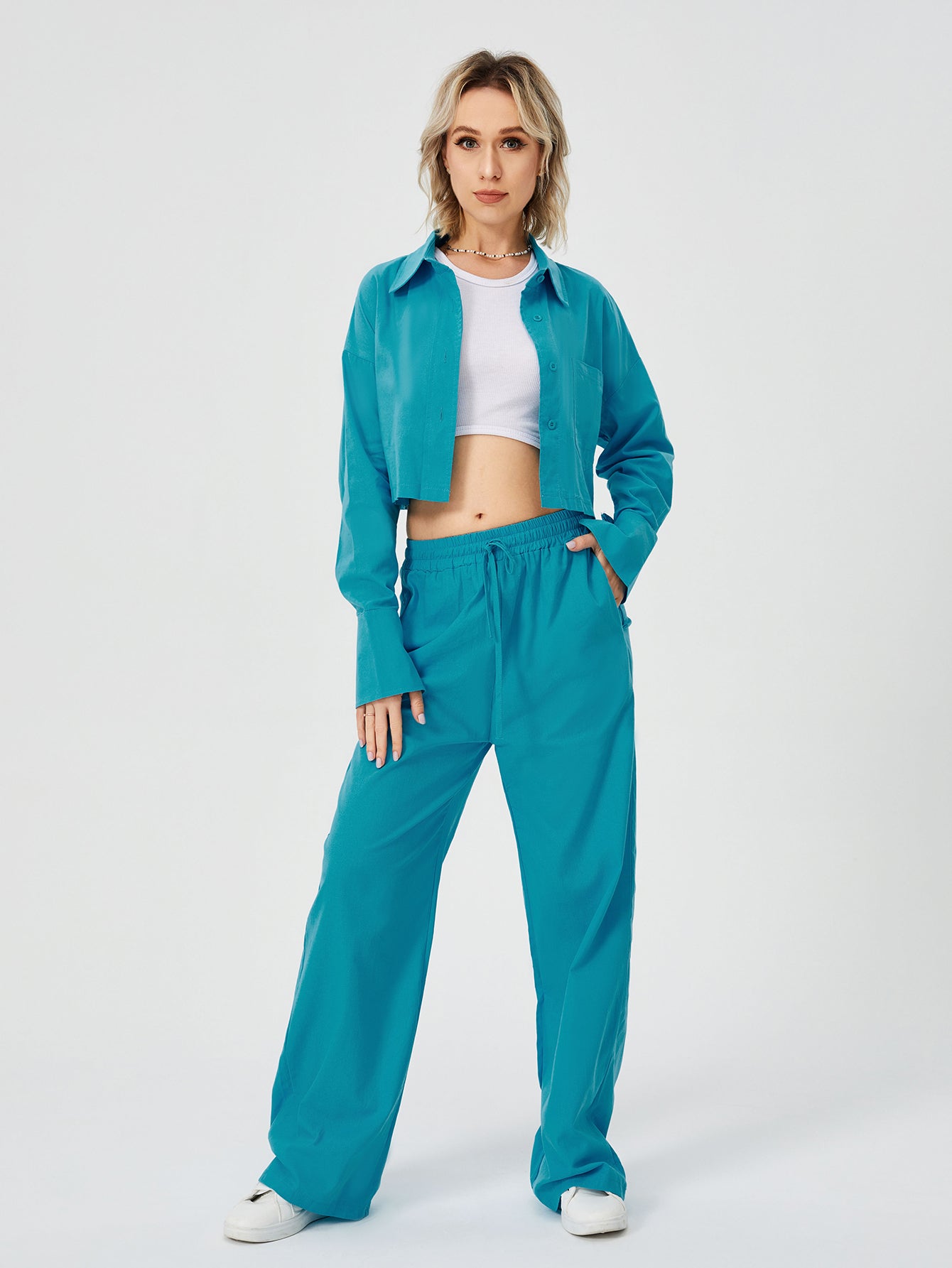 Elegantes Damen Zweiteiler Set für Freizeit & Loungewear