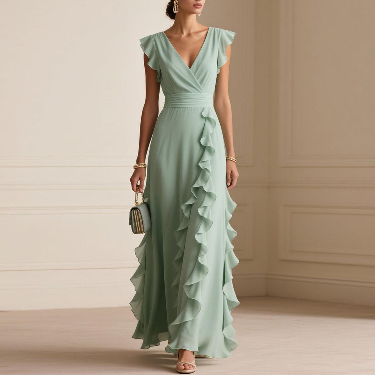 Breezy Plain Sleeveless Maxi Dress – Elegantes & Vielseitiges Frühlingskleid