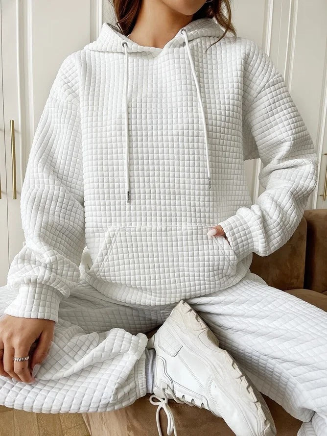 Lässiger Waffle-Hoodie Damen Perfekt für Frühling und Alltag